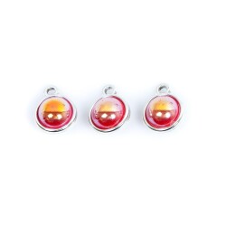 1 Adet - 13 mm Janjanlı Kırmızı Plastik Taşlı Takı Aparatı, Nikel Takı Aparatı, 1. Kalite (kararmaz) - 2