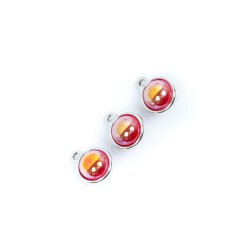 1 Adet - 13 mm Janjanlı Kırmızı Plastik Taşlı Takı Aparatı, Nikel Takı Aparatı, 1. Kalite (kararmaz) - 4
