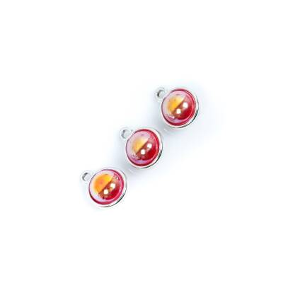 1 Adet - 13 mm Janjanlı Kırmızı Plastik Taşlı Takı Aparatı, Nikel Takı Aparatı, 1. Kalite (kararmaz) - 4