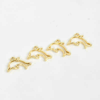 1 Adet - 22 mm Yunus Desenli Uç, Charm Uç, Altın Kaplama 1.Kalite Kararmaz - 4