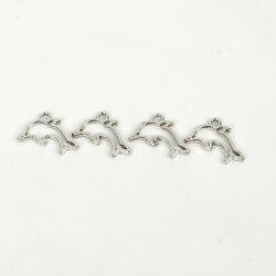 1 Adet - 22 mm Yunus Desenli Uç, Charm Uç, Rodyum Kaplama 1.Kalite Kararmaz - 2