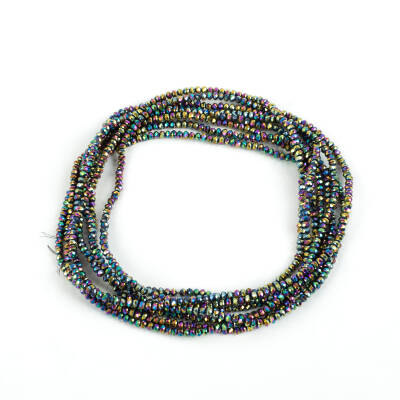 1 Dizi (130-135 Adet) - 3 mm Yassı Kristal Cam Boncuk Dizisi Kaplama Mix Renk 1.Kalite - 2