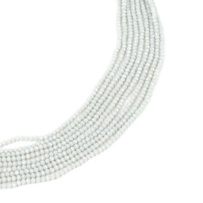 1 Dizi (130-135 Adet) - 3 mm Yassı Kristal Cam Boncuk Dizisi Mat Açık Gri Renk 1.Kalite - 2