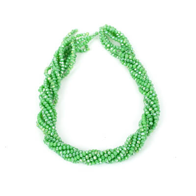 1 Dizi (130-135 Adet) - 3 mm Yassı Kristal Cam Boncuk Dizisi Mat Janjanlı Fıstık Yeşil Renk 1.Kalite - 4