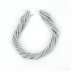 1 Dizi (130-135 Adet) - 3 mm Yassı Kristal Cam Boncuk Dizisi Mat Janjanlı Gri Renk 1.Kalite - 4