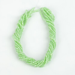 1 Dizi (130-135 Adet) - 3 mm Yassı Kristal Cam Boncuk Dizisi Mat Janjanlı Mint Yeşil Renk 1.Kalite - 4