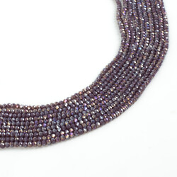 1 Dizi (130-135 Adet) - 3 mm Yassı Kristal Cam Boncuk Dizisi Mat Janjanlı Mürdüm Renk 1.Kalite - YF Hobi