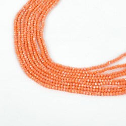 1 Dizi (130-135 Adet) - 3 mm Yassı Kristal Cam Boncuk Dizisi Mat Janjanlı Narçiçeği Renk 1.Kalite - 2