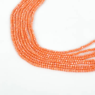 1 Dizi (130-135 Adet) - 3 mm Yassı Kristal Cam Boncuk Dizisi Mat Janjanlı Narçiçeği Renk 1.Kalite - 2