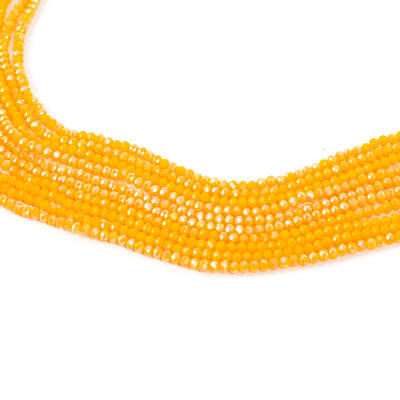 1 Dizi (130-135 Adet) - 3 mm Yassı Kristal Cam Boncuk Dizisi Mat Janjanlı Turuncu Renk 1.Kalite - 2