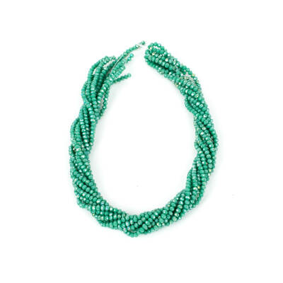 1 Dizi (130-135 Adet) - 3 mm Yassı Kristal Cam Boncuk Dizisi Mat Janjanlı Yeşil Renk 1.Kalite - 4