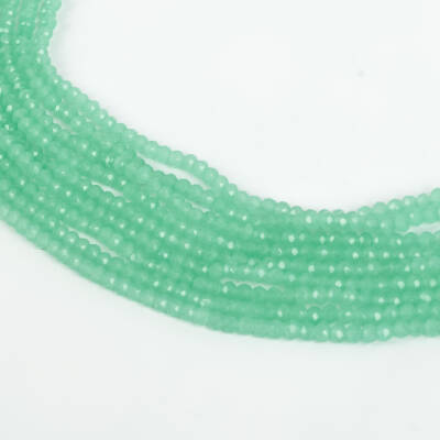 1 Dizi (130-135 Adet) - 3 mm Yassı Kristal Cam Boncuk Dizisi Mat Mint Yeşil Renk 1.Kalite - 2