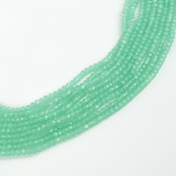 1 Dizi (130-135 Adet) - 3 mm Yassı Kristal Cam Boncuk Dizisi Mat Mint Yeşil Renk 1.Kalite - 3