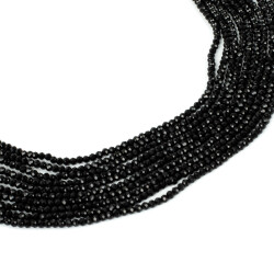 1 Dizi (130-135 Adet) - 3 mm Yassı Kristal Cam Boncuk Dizisi Mat Siyah Renk 1.Kalite - 2