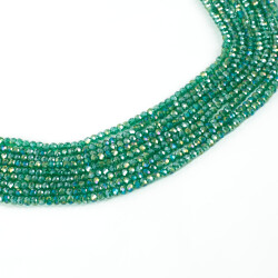 1 Dizi (130-135 Adet)- 3 mm Yassı Kristal Cam Boncuk Dizisi Şeffaf Janjanlı Koyu Yeşil Renk 1.Kalite - 2
