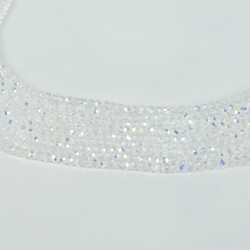 1 Dizi (130-135 Adet) - 3 mm Yassı Kristal Cam Boncuk Dizisi Şeffaf Janjanlı Renk 1.Kalite - 2