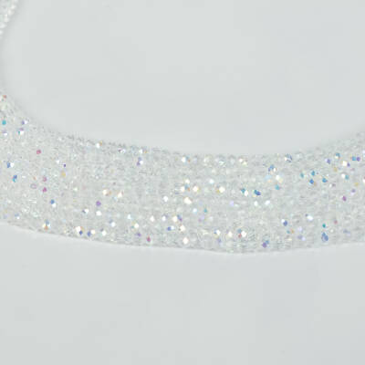 1 Dizi (130-135 Adet) - 3 mm Yassı Kristal Cam Boncuk Dizisi Şeffaf Janjanlı Renk 1.Kalite - 2