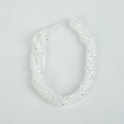 1 Dizi (130-135 Adet) - 3 mm Yassı Kristal Cam Boncuk Dizisi Şeffaf Janjanlı Renk 1.Kalite - 4