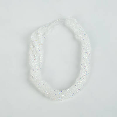 1 Dizi (130-135 Adet) - 3 mm Yassı Kristal Cam Boncuk Dizisi Şeffaf Janjanlı Renk 1.Kalite - 4