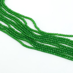1 Dizi (145-155 Adet) - 2 mm Yassı Kristal Cam Boncuk Dizisi Çimen Yeşili Renk 1.Kalite - 2