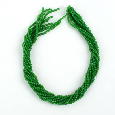 1 Dizi (145-155 Adet) - 2 mm Yassı Kristal Cam Boncuk Dizisi Çimen Yeşili Renk 1.Kalite - 4