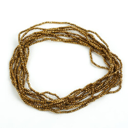 1 Dizi (145-155 Adet) - 2 mm Yassı Kristal Cam Boncuk Dizisi Kaplama Altın Renk 1.Kalite - 2