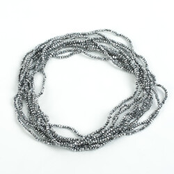 1 Dizi (145-155 Adet) - 2 mm Yassı Kristal Cam Boncuk Dizisi Kaplama Gümüş Renk 1.Kalite - YF Hobi