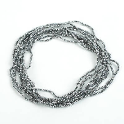 1 Dizi (145-155 Adet) - 2 mm Yassı Kristal Cam Boncuk Dizisi Kaplama Gümüş Renk 1.Kalite - 1