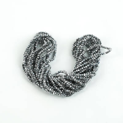 1 Dizi (145-155 Adet) - 2 mm Yassı Kristal Cam Boncuk Dizisi Kaplama Gümüş Renk 1.Kalite - 4