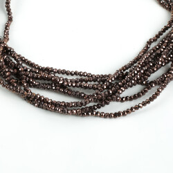 1 Dizi (145-155 Adet) - 2 mm Yassı Kristal Cam Boncuk Dizisi Kaplama Kahve Renk 1.Kalite_Kopya(1) - YF Hobi