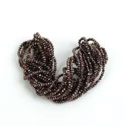 1 Dizi (145-155 Adet) - 2 mm Yassı Kristal Cam Boncuk Dizisi Kaplama Kahve Renk 1.Kalite_Kopya(1) - 3