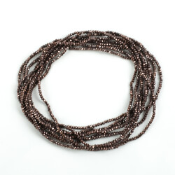 1 Dizi (145-155 Adet) - 2 mm Yassı Kristal Cam Boncuk Dizisi Kaplama Kahve Renk 1.Kalite - 2