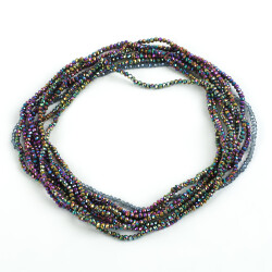 1 Dizi (145-155 Adet) - 2 mm Yassı Kristal Cam Boncuk Dizisi Kaplama Mix Renk 1.Kalite - YF Hobi