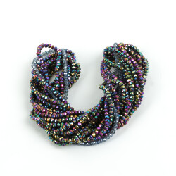 1 Dizi (145-155 Adet) - 2 mm Yassı Kristal Cam Boncuk Dizisi Kaplama Mix Renk 1.Kalite - 4