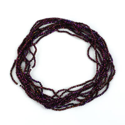 1 Dizi (145-155 Adet) - 2 mm Yassı Kristal Cam Boncuk Dizisi Kaplama Mor Renk 1.Kalite - 2