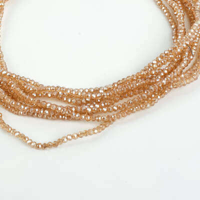 1 Dizi (145-155 Adet) - 2 mm Yassı Kristal Cam Boncuk Dizisi Kaplama Şeffaf Renk 1.Kalite - 1