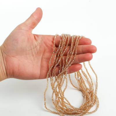 1 Dizi (145-155 Adet) - 2 mm Yassı Kristal Cam Boncuk Dizisi Kaplama Şeffaf Renk 1.Kalite - 3