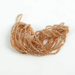 1 Dizi (145-155 Adet) - 2 mm Yassı Kristal Cam Boncuk Dizisi Kaplama Şeffaf Renk 1.Kalite - 4