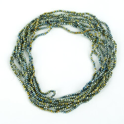 1 Dizi (145-155 Adet) - 2 mm Yassı Kristal Cam Boncuk Dizisi Kaplama Yeşil Renk 1.Kalite - 2