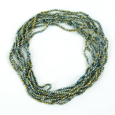 1 Dizi (145-155 Adet) - 2 mm Yassı Kristal Cam Boncuk Dizisi Kaplama Yeşil Renk 1.Kalite - 2