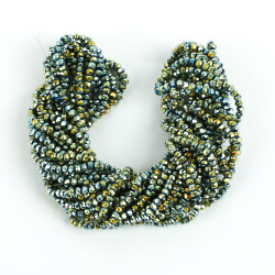 1 Dizi (145-155 Adet) - 2 mm Yassı Kristal Cam Boncuk Dizisi Kaplama Yeşil Renk 1.Kalite - 4