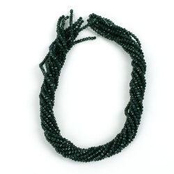 1 Dizi (145-155 Adet) - 2 mm Yassı Kristal Cam Boncuk Dizisi Mat Çok Koyu Yeşil Renk 1.Kalite - 4