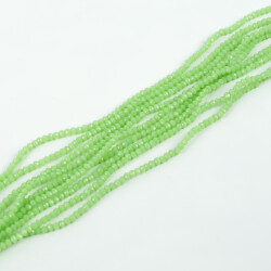 1 Dizi (145-155 Adet) - 2 mm Yassı Kristal Cam Boncuk Dizisi Mat Fıstık Yeşili Renk 1.Kalite - 2