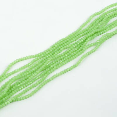 1 Dizi (145-155 Adet) - 2 mm Yassı Kristal Cam Boncuk Dizisi Mat Fıstık Yeşili Renk 1.Kalite - 2