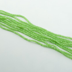 1 Dizi (145-155 Adet) - 2 mm Yassı Kristal Cam Boncuk Dizisi Mat Fıstık Yeşili Renk 1.Kalite - 3