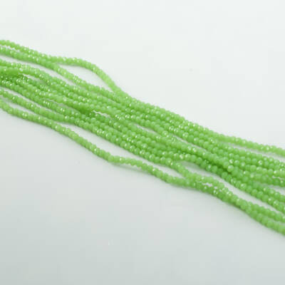 1 Dizi (145-155 Adet) - 2 mm Yassı Kristal Cam Boncuk Dizisi Mat Fıstık Yeşili Renk 1.Kalite - 3