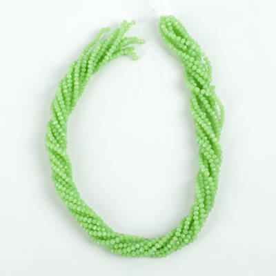 1 Dizi (145-155 Adet) - 2 mm Yassı Kristal Cam Boncuk Dizisi Mat Fıstık Yeşili Renk 1.Kalite - 4