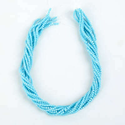 1 Dizi (145-155 Adet) - 2 mm Yassı Kristal Cam Boncuk Dizisi Mat Janjanlı Bebe Mavi Renk 1.Kalite - 4