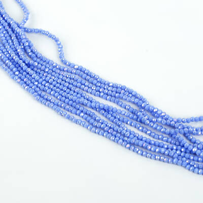 1 Dizi (145-155 Adet) - 2 mm Yassı Kristal Cam Boncuk Dizisi Mat Janjanlı Mavi Renk 1.Kalite - 2