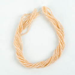 1 Dizi (145-155 Adet) - 2 mm Yassı Kristal Cam Boncuk Dizisi Mat Janjanlı Pembe Renk 1.Kalite - 4